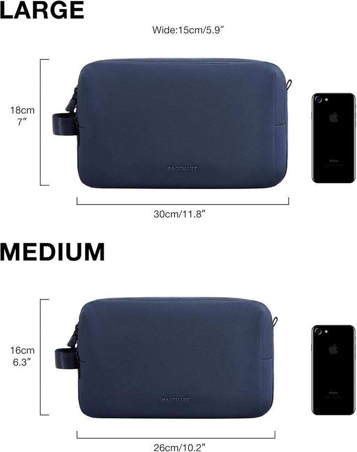 BAGSMART Kulturtasche für Herren,Travel Toiletry Organizer Dopp Kit Wasserabweisende Rasiertasche fü