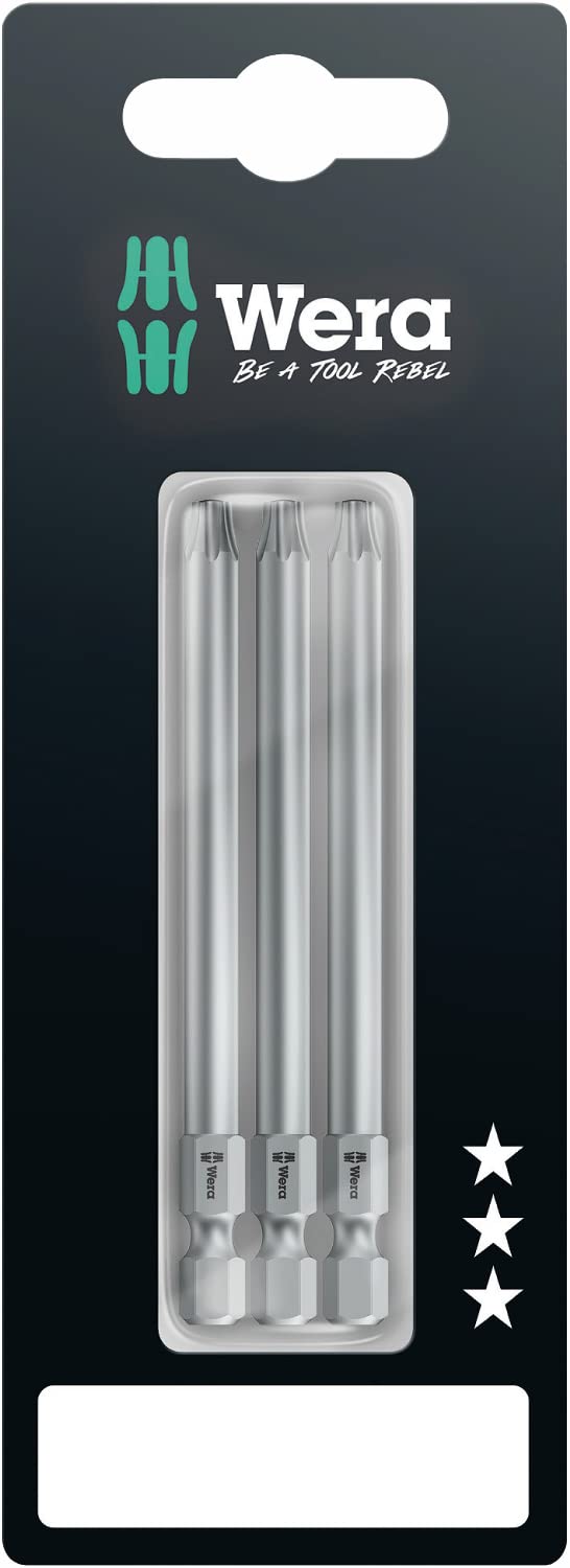 Wera - 05073473001 - TORX® Bits, 867/4 Z SB Bits, TX 25 x 89 mm, 3-teilig, TX 25