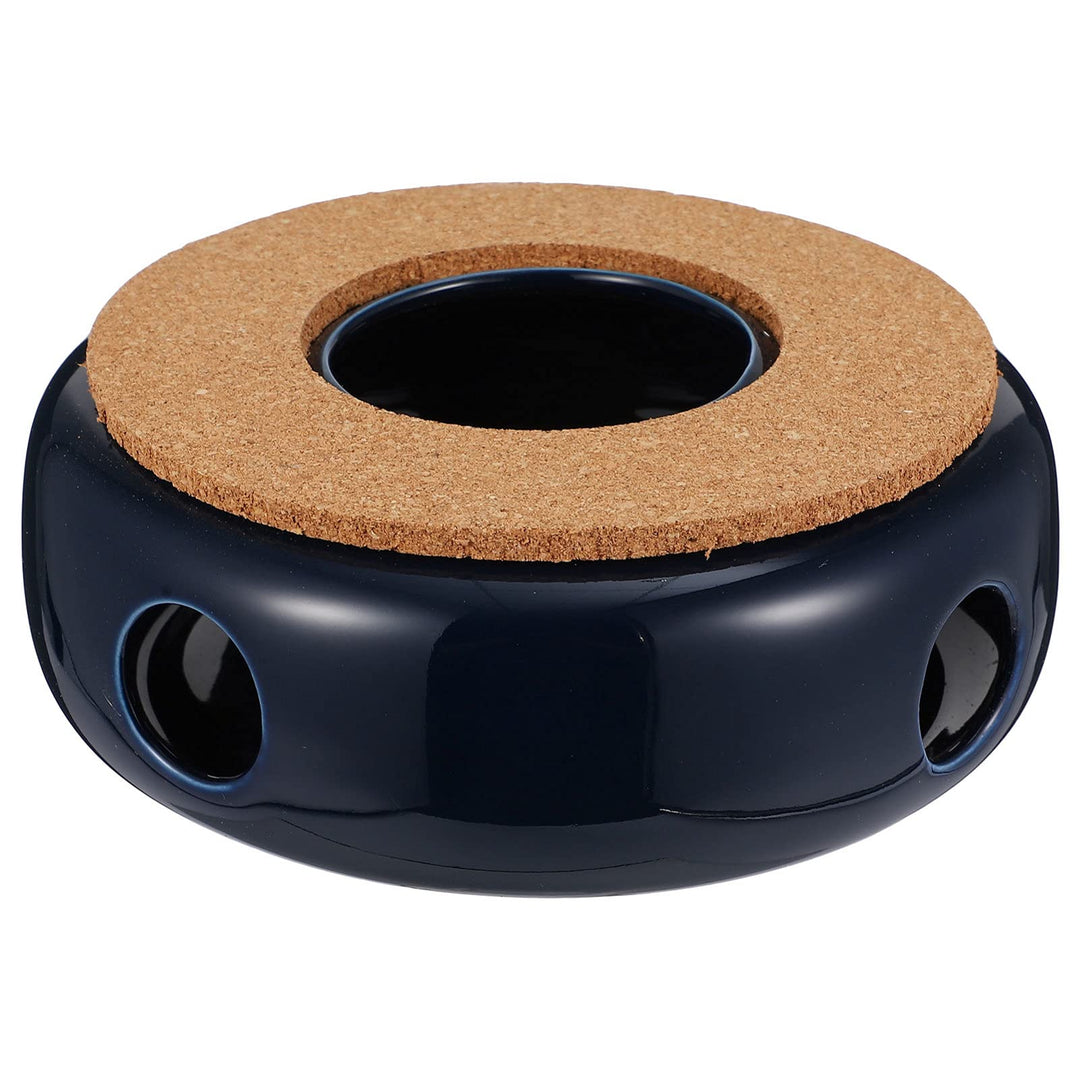 Cabilock Keramik Retro Teekannenwärmer mit Holzsockel Teekannenwärmer für Warmen Tee für Teehaus und