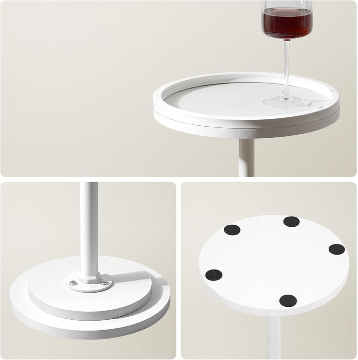 HOOBRO Runder Beistelltisch, Cocktailtisch, Bistrotisch für kleine Räume, Wohnzimmer, Schlafzimmer,