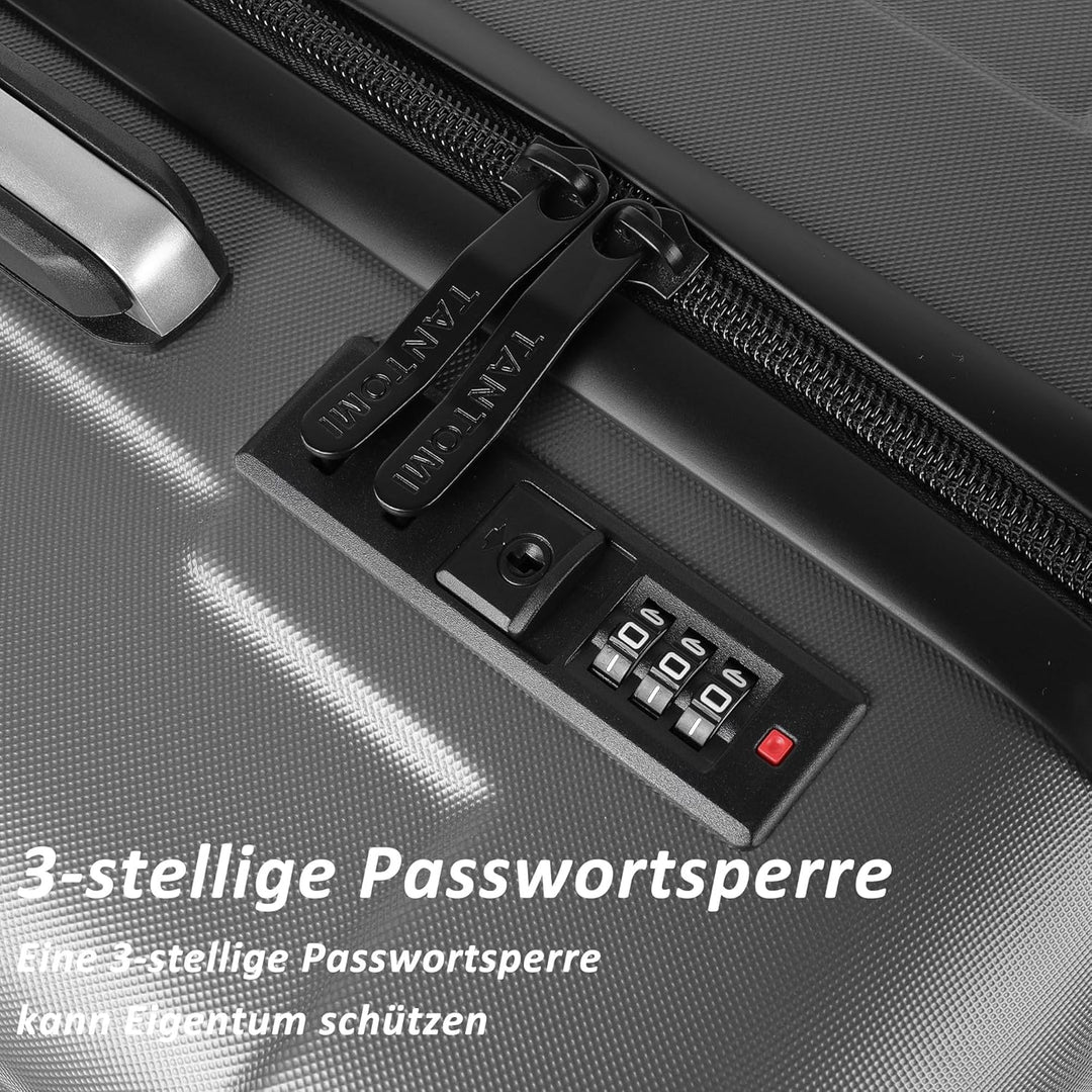 TANTOMI Kofferset 3-teilig, ABS Hartschalenkoffer Set, Reisekoffer Set mit Rollen, Gepäck-Sets (20/2