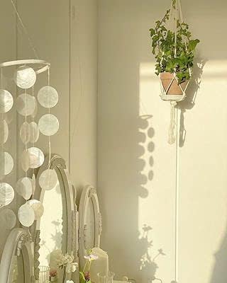 ZOYIEP Windspiel Capiz-Muscheln-Perlmutt-Muscheln in Weiss für Heim Hängende Ornamente Kinderzimmer