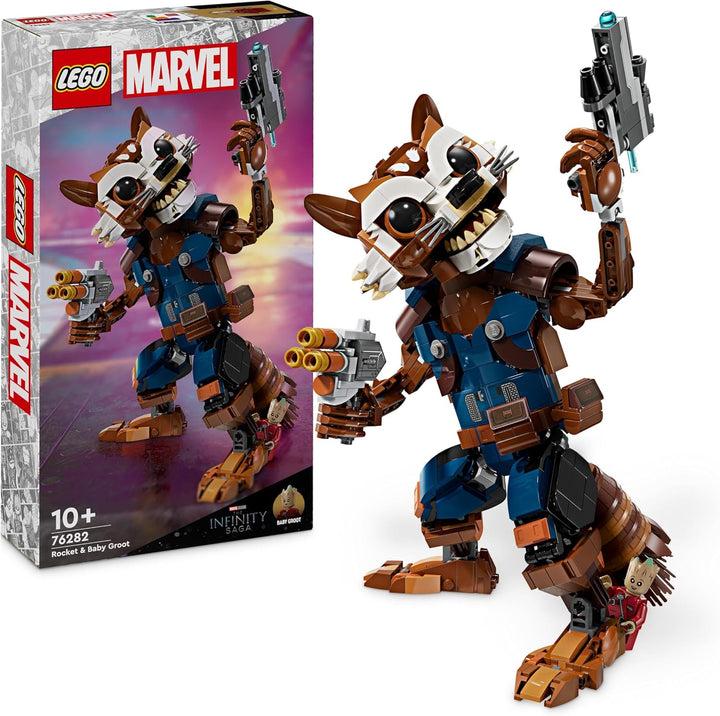 LEGO Marvel Rocket & Baby Groot, baubares Superhelden-Spielzeug für Kinder aus Marvel Studios' Guard