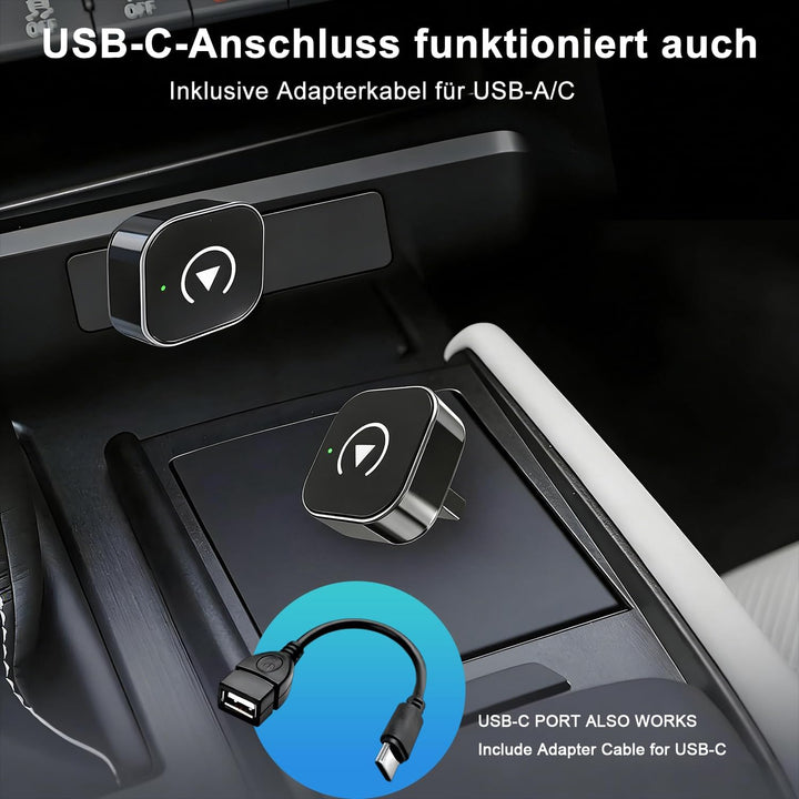 Wireless CarPlay Adapter für Apple iPhone & Android, 2026 Upgrade von Wired auf Wireless–Plug & Play