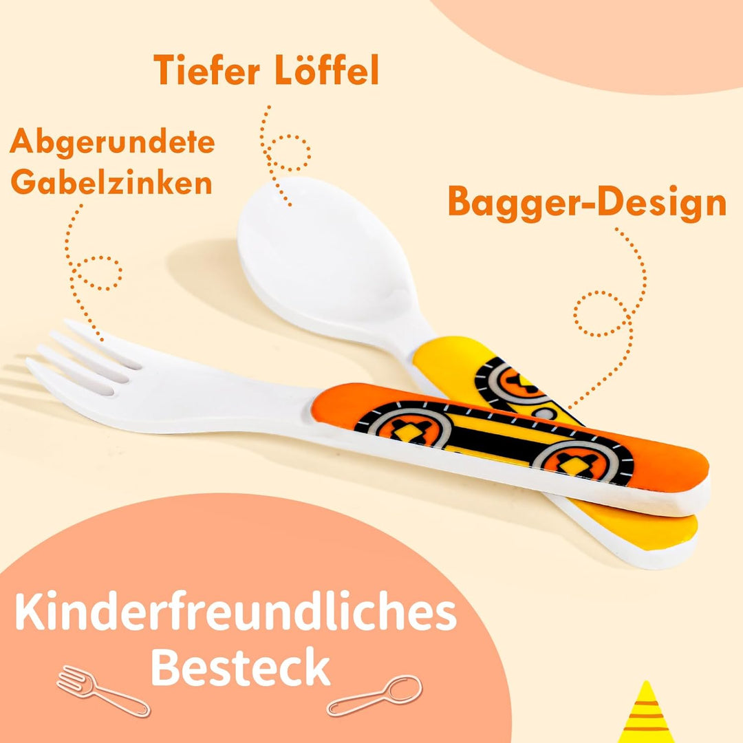 Lehoo Castle Kindergeschirr, Kindergeschirr Set inklusive Kinderteller, Becher, Schälchen, Löffel, G