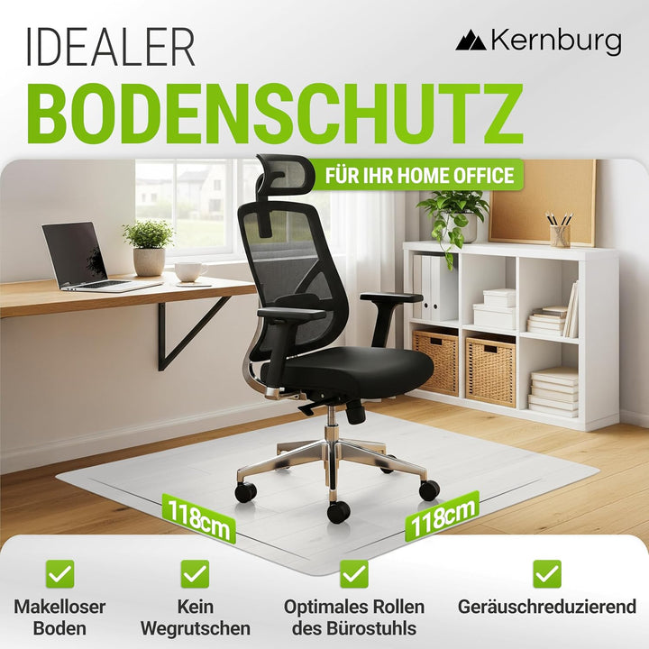 Bodenschutzmatte für Bürostühle – transparente Schreibtischstuhl-Unterlage für Laminat, Parkett & Fl