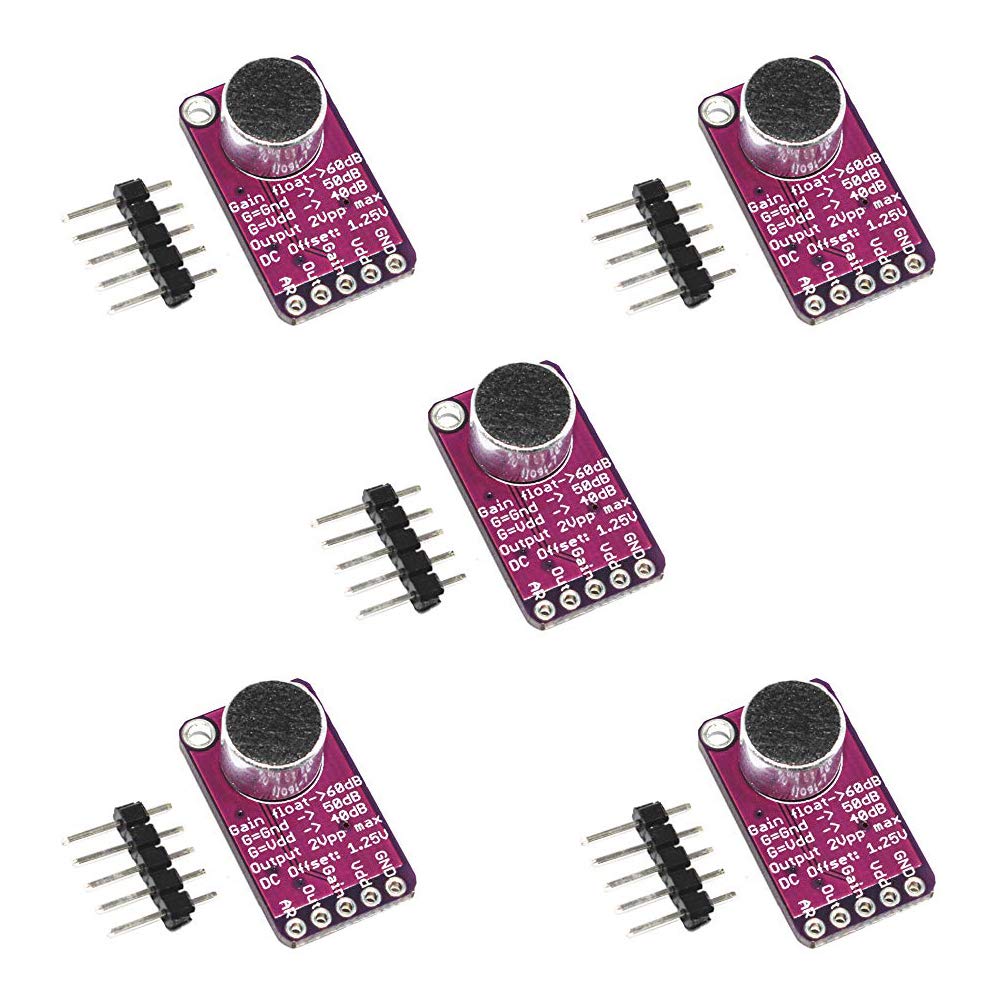 MAX9814 Elektret-Mikrofonverstärker mit automatischer Verstärkungsregelung für Arduino, 5 Stück