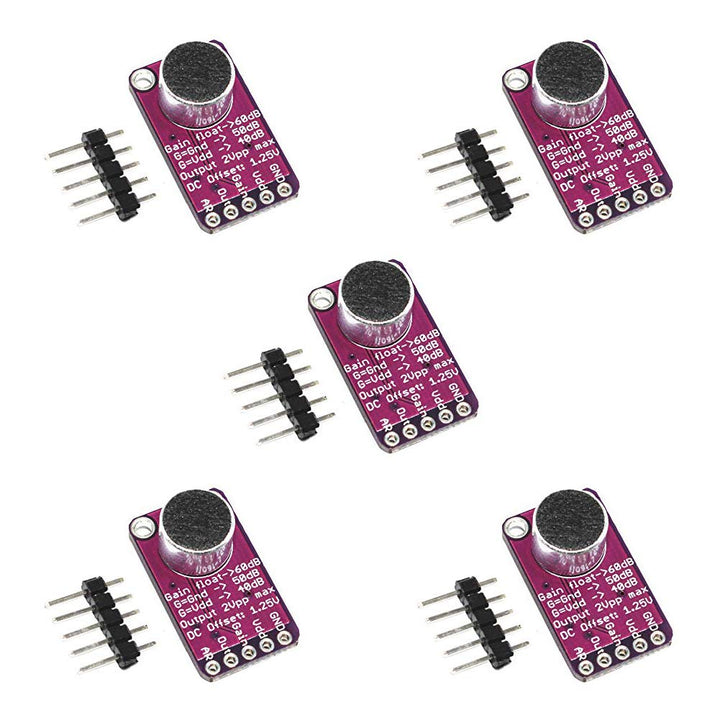 MAX9814 Elektret-Mikrofonverstärker mit automatischer Verstärkungsregelung für Arduino, 5 Stück