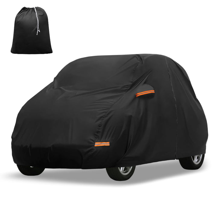 X AUTOHAUX Autoabdeckung für Smart Fortwo 2007-2019 210D-PU Outdoor Vollgarage Allwetter mit Türreis