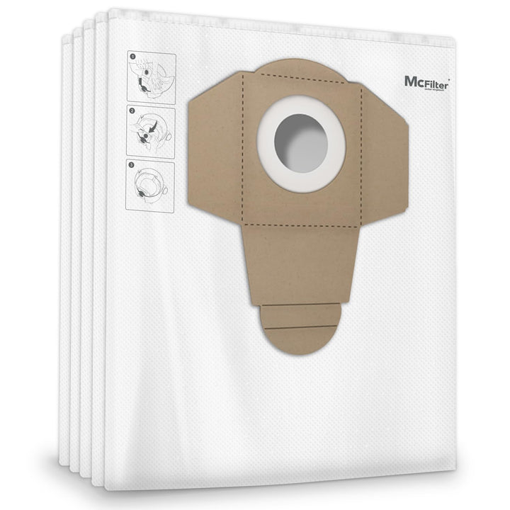 McFilter | 10 Staubsaugerbeutel 40l kompatibel für ALLE Einhell Staubsauger | geeignet für Einhell T