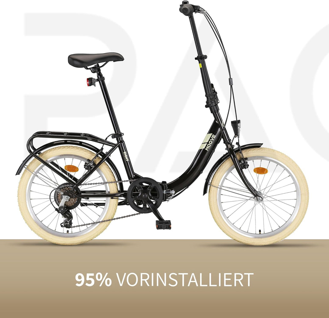 PACTO-Eight Hochwertiges Faltrad 27cm Stahlrahmen 20 Zoll Doppelwandige Aluminiumfelgen 6 Gang Shima