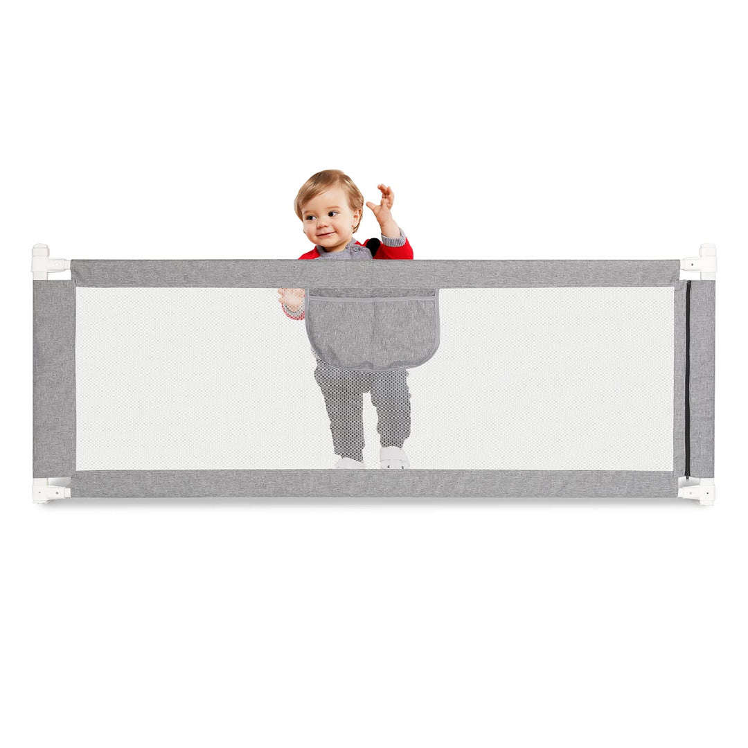 SWANEW Bettgitter 180 cm Bettschutzgitter Kinderbettgitter für Kinder Babybettgitter Klappbar, Tragb