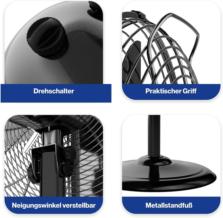 ProfiCare® Ventilator mit Schwenkfunktion | höhenverstellbar | Ventilator leise Ø 40cm | Standventil