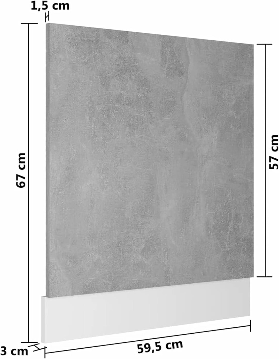 Gecheer Geschirrspülerblende mit Sockelleiste Geschirrspüler Frontblende Geschirrspülerfront Blende