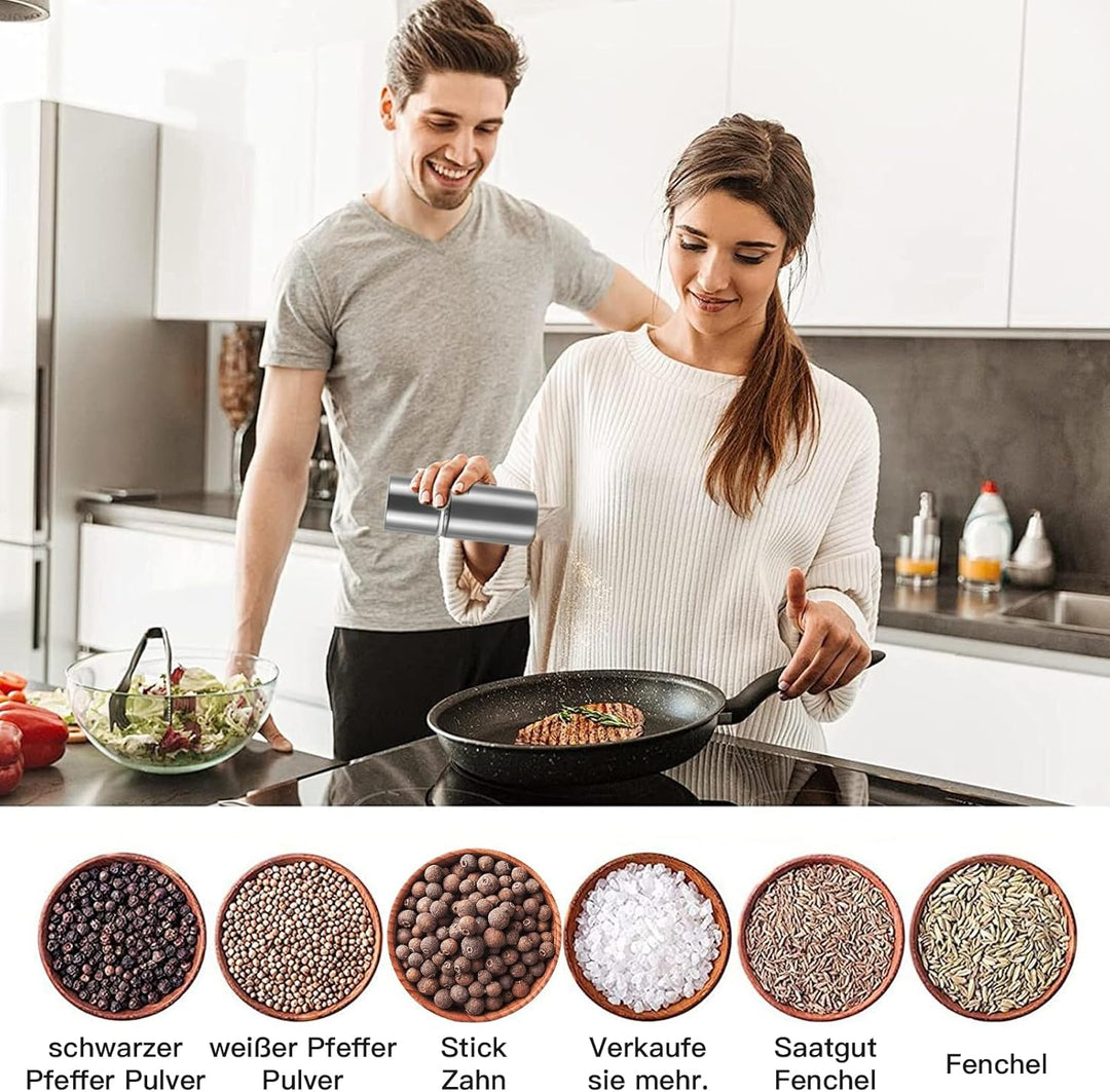 Edelstahl GebüRstet MuskatnussmüHle, Premium MuskatmüHle, Muskatreibe Mit VorratsbehäLter FüR Feinst