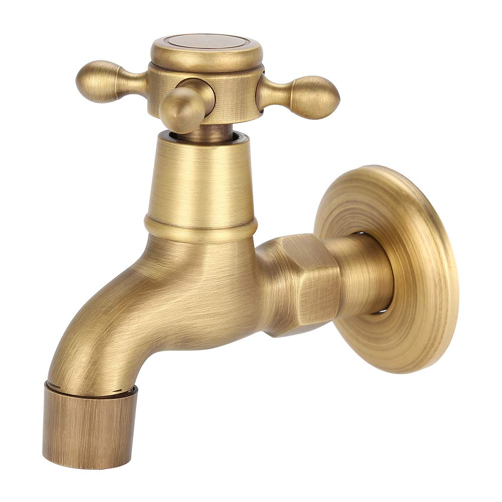 Wasserhahn, Messing Wasserhahn Wandmontage Vintage Massivem Messing Wasserhahn Einzigen Kaltes Wasse