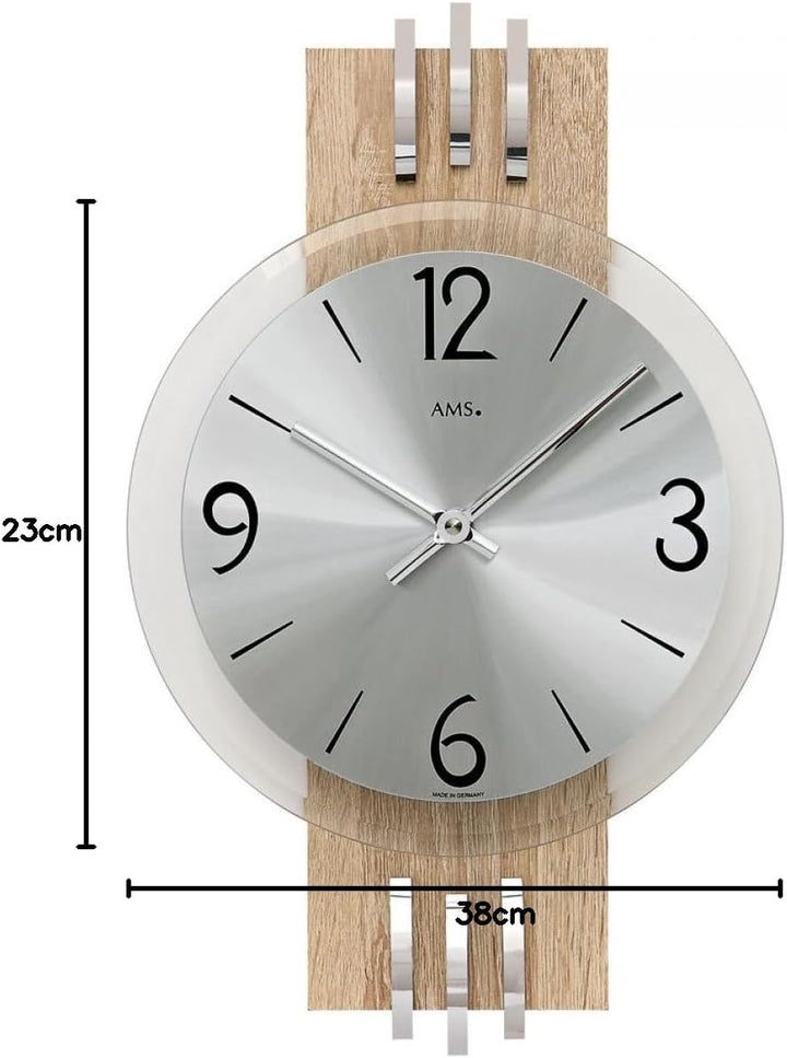 Moderne Wanduhr mit Quarzwerk von AMS AM W9228