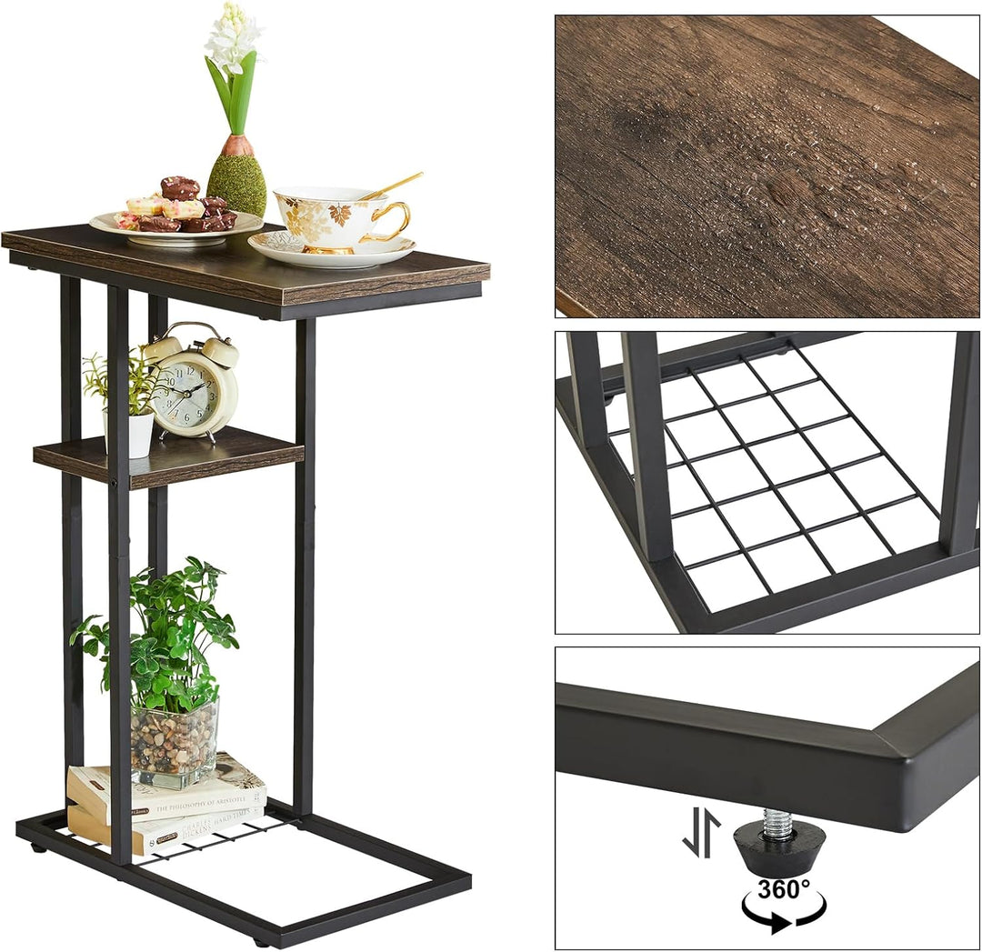 YMYNY Beistelltisch Kaffeetisch C-Form, Eleganter Kleiner Sofatisch, Industrie-Design, Sofatisch 40