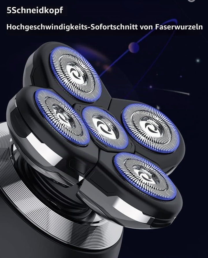 Glatzen Rasierer Herren Elektrisch, 5-in-1 Kopfrasierer Glatze Herren, 5D Magnetischer Elektrorasier