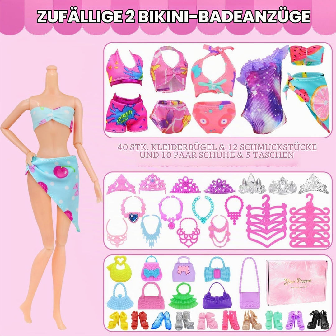 101 Teile Puppenkleidung Set Puppenzubehör für 11,5 Zoll (29 cm) Puppen mit Hochzeitskleider, Abendk