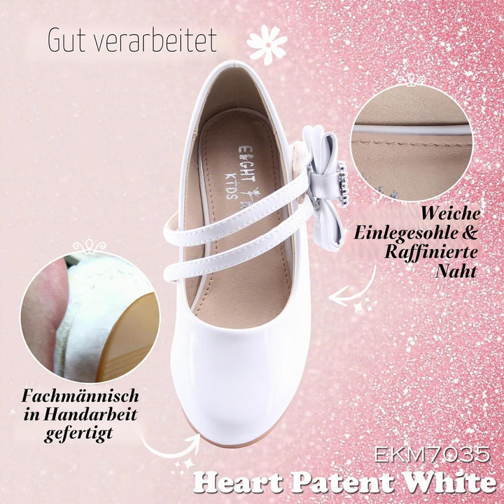 EIGHT KM EKM7018 Mädchen High Heel Kleid Schuhe Mary Jane Prinzessin Hochzeit Pumps Schuhe Glänzend