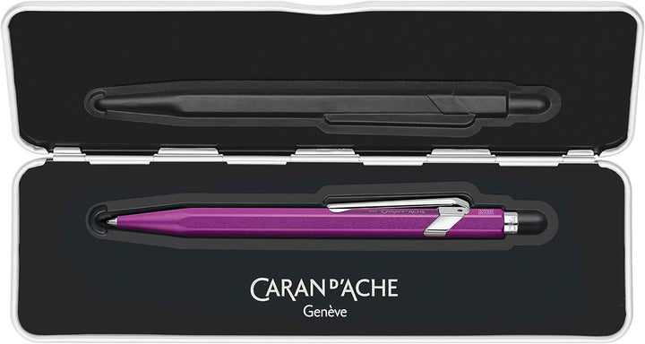 Caran d'Ache Kugelschreiber 849 Colormat-x in der Farbe Violett mit Etui, 0849.605, 1 Stück (1er Pac