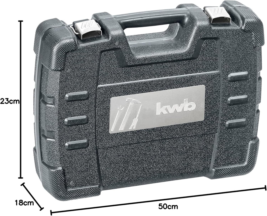 kwb Werkzeug-Koffer inkl. Werkzeug-Set, 40-teilig, gefüllt, robust und hochwertig, ideal für den Hau