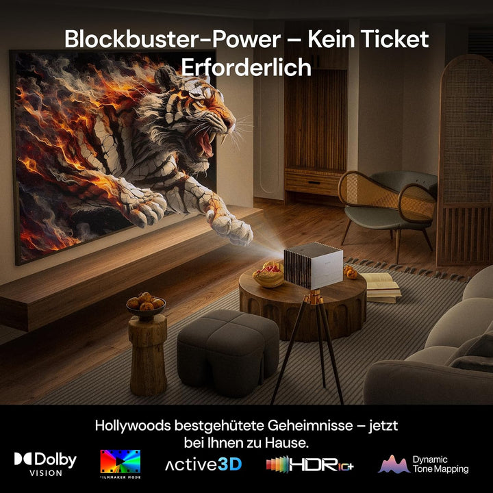 Valerion Heimkino Stativ-Bundle – Sofort einsatzbereit mit VisionMaster Pro2 4K Triple Laser Projekt