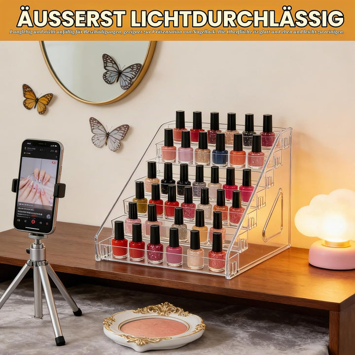 2 Stück Nagellack Aufbewahrung, 7 Schichten Nagellack Regal Kartenständer Transparent Acryl Nagellac