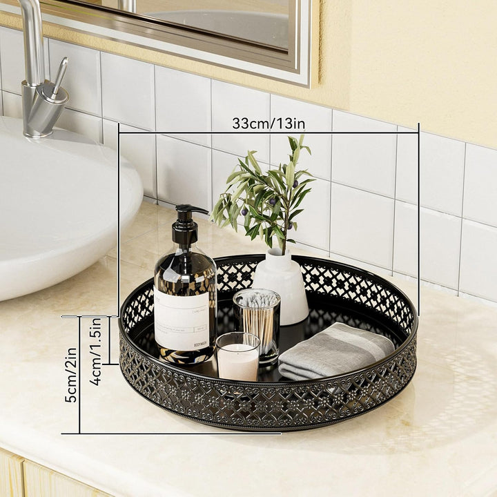 EKNITEY Lazy Susan Drehteller Organizer – 33 cm drehbares Gewürzregal, Metall, Gewürzaufbewahrung fü