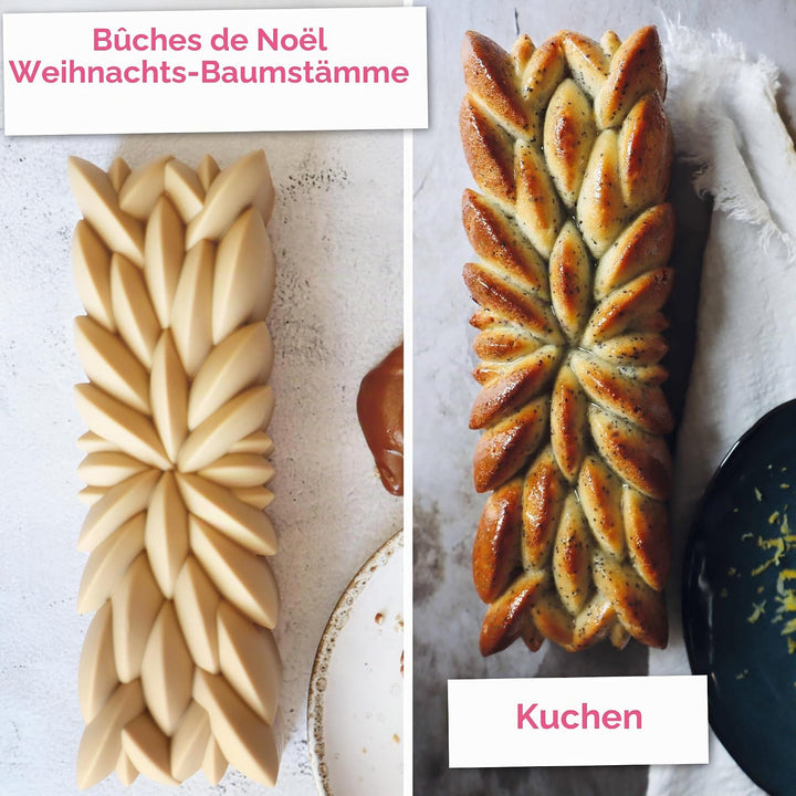 ScrapCooking - Instant 3D Silikonform - Kuchenform 25 x 8 x 8 cm - Professionelle Qualität – Gebäck