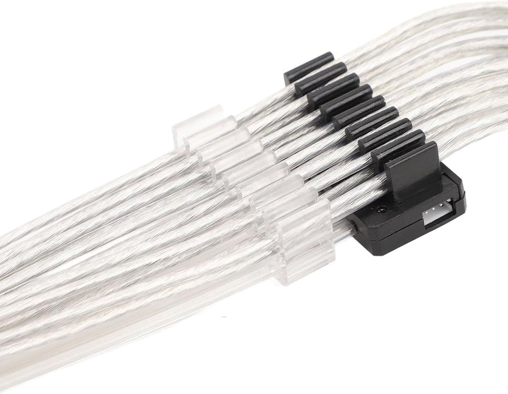 2x8PIN RGB GPU-Kabel, ARGB GPU-Stromverlängerungskabel, Doppeltes LED-Licht, 5V 3PIN ARGB Sync 4-sei