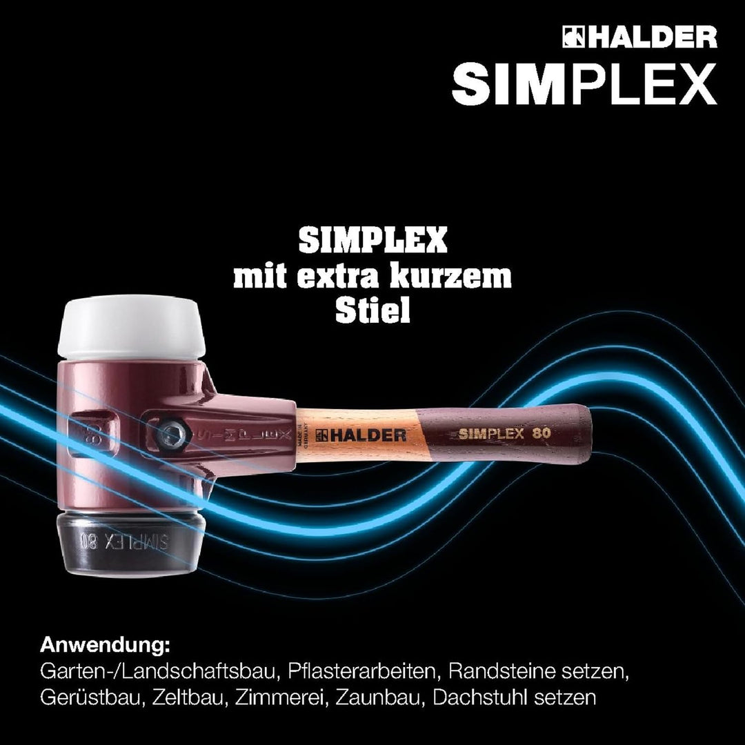 SIMPLEX-Schonhammer, Gummikomposition/Superplastik; mit Tempergussgehäuse und hochwertigem extra kur