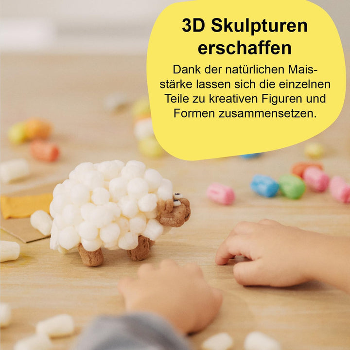 Playmais Classic 1200 Teile | Bastelset | natürliches Spielzeug | inkl. Schwämmchen, Bastelmesser |
