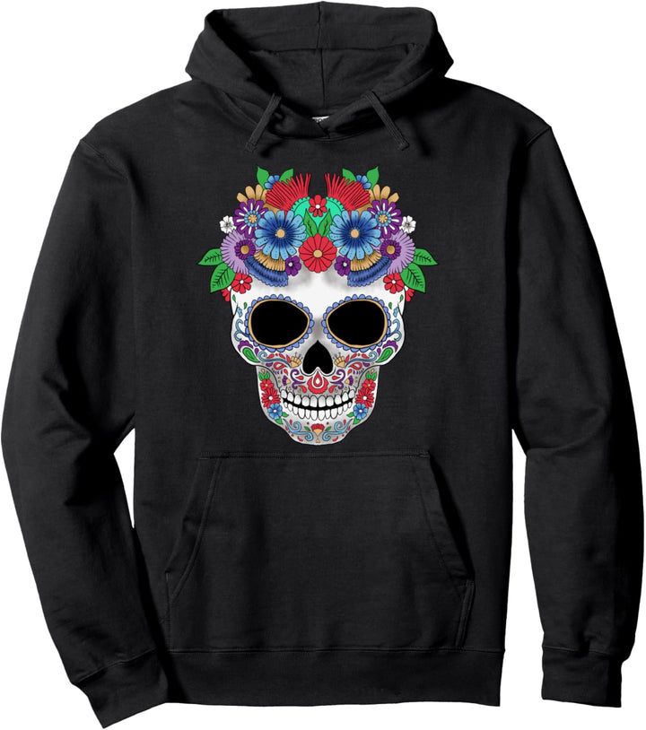 Sugar Skull Blumen Tag der Toten Dia Muertos Tee Geschenk Pullover Hoodie