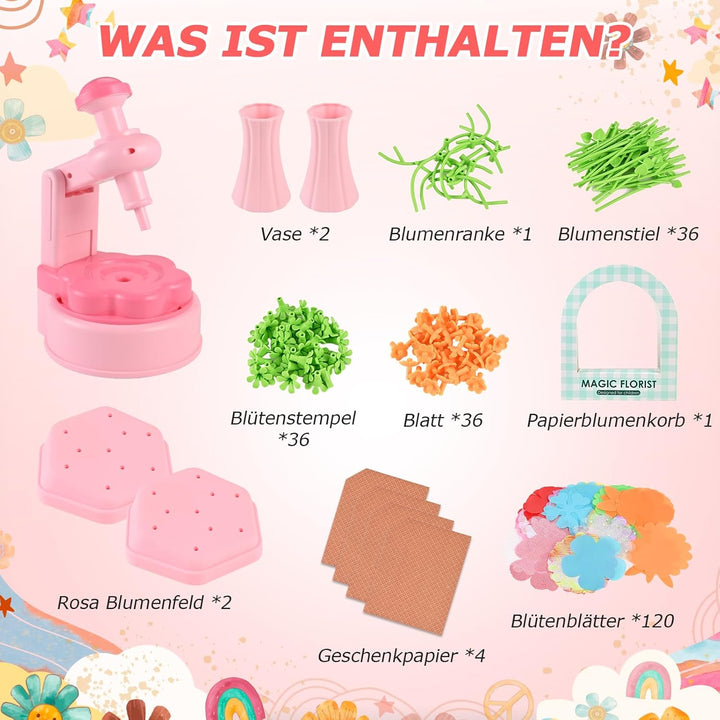 Herboom DIY Blumen Bastelset Kinder, Blumenpresse Bastelset Mädchen 4 5 6 7 8 Jahre Gepresste Blumen