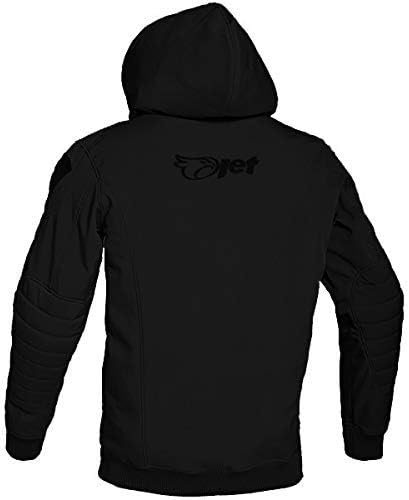 Jet Motorradjacke Sommer Hoodie Kapuzenpullover Mit Protektoren Soft Shell (6XL (EU 62-64), Schwarz)