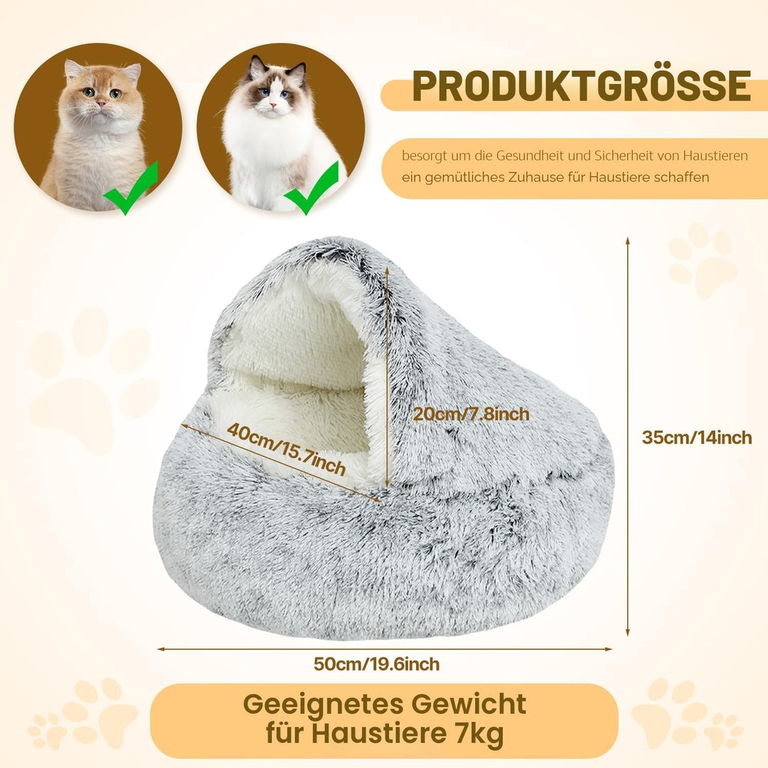 YAGE Beruhigendes Katzenbett,Flauschiges Plüsch-Kätzchenbett,waschbares Anti-Angst-Welpenbett,Hausti