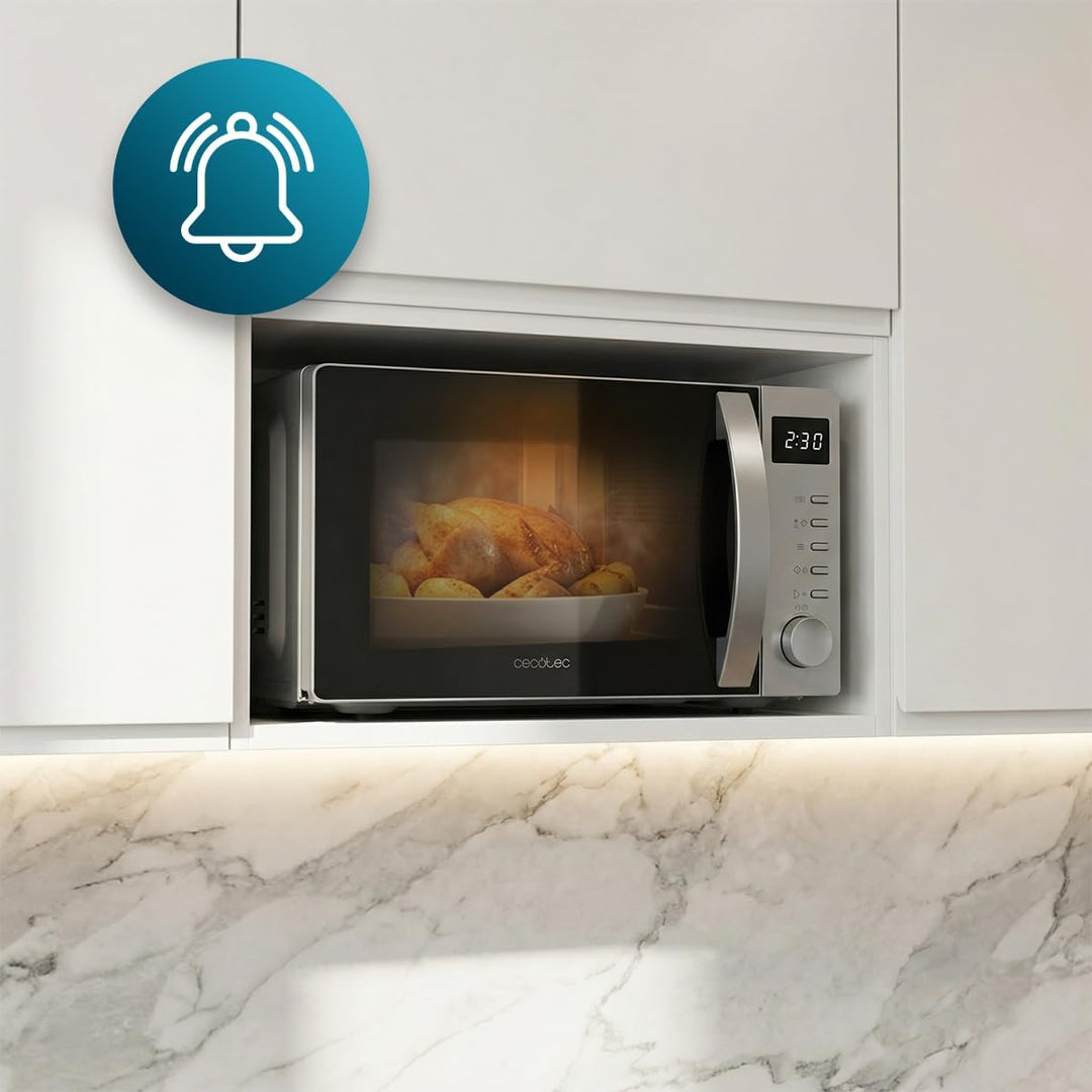 Cecotec Mikrowelle Proclean 5005 Silver. 20 Liter Fassungsvermögen, 700W Leistung, 3DWave-Technologi