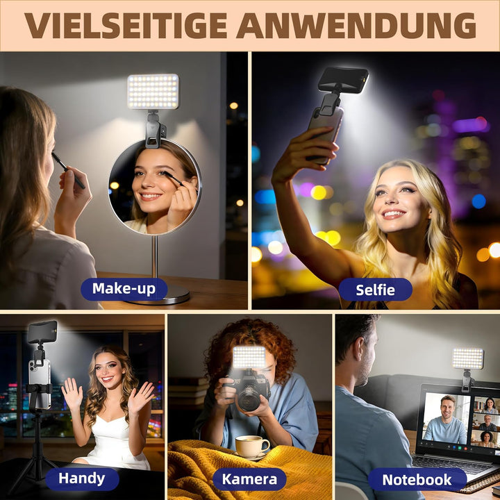 TENTEK Selfie Licht Für Videoanrufe,Selfies,Zoom Meetings Selfielampe Clip-On Videolicht Für Handy/P