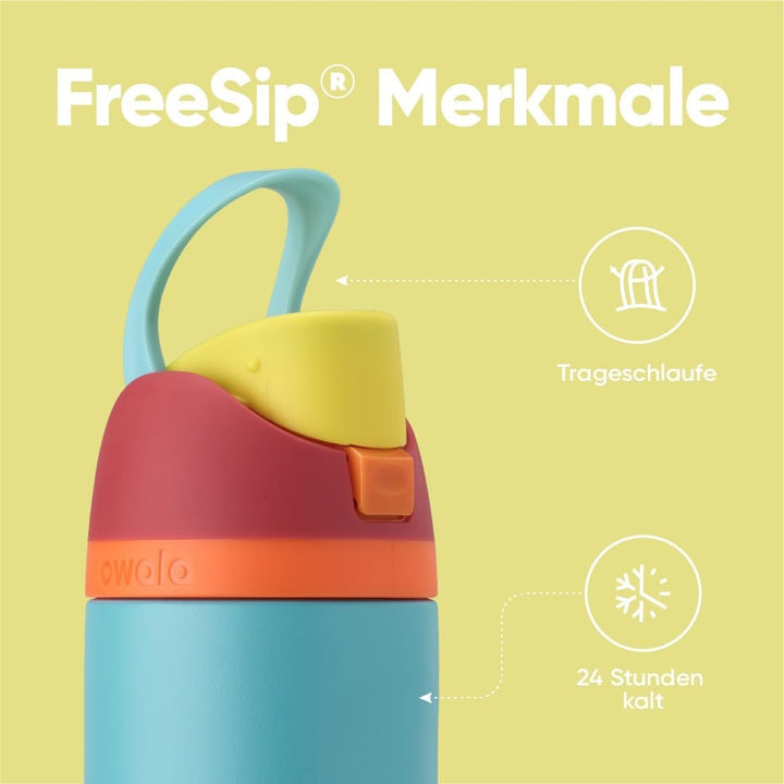 Owala FreeSip Isolierte Edelstahl Trinkflasche mit Strohhalm, 710 ml – BPA-frei, optimal für Sport,