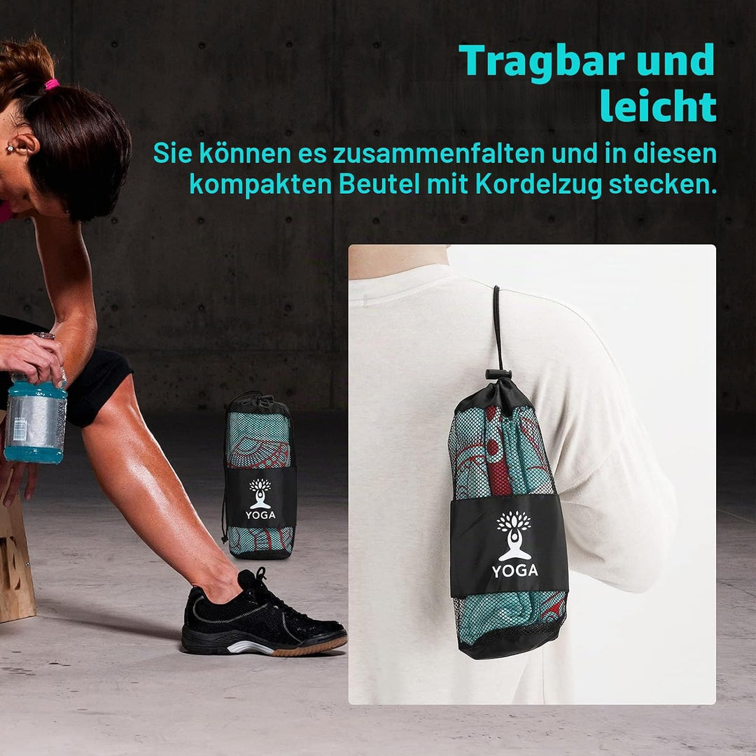 MoKo Yogamatten Handtuch, rutschfest Yoga Handtuch Auflage für Yogamatte Schweissabsorbierend Saugfä