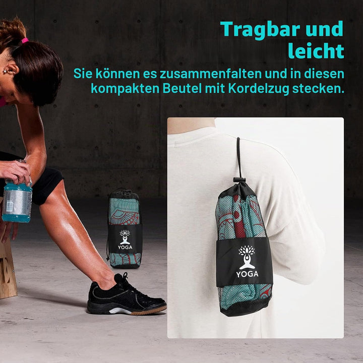 MoKo Yogamatten Handtuch, rutschfest Yoga Handtuch Auflage für Yogamatte Schweissabsorbierend Saugfä