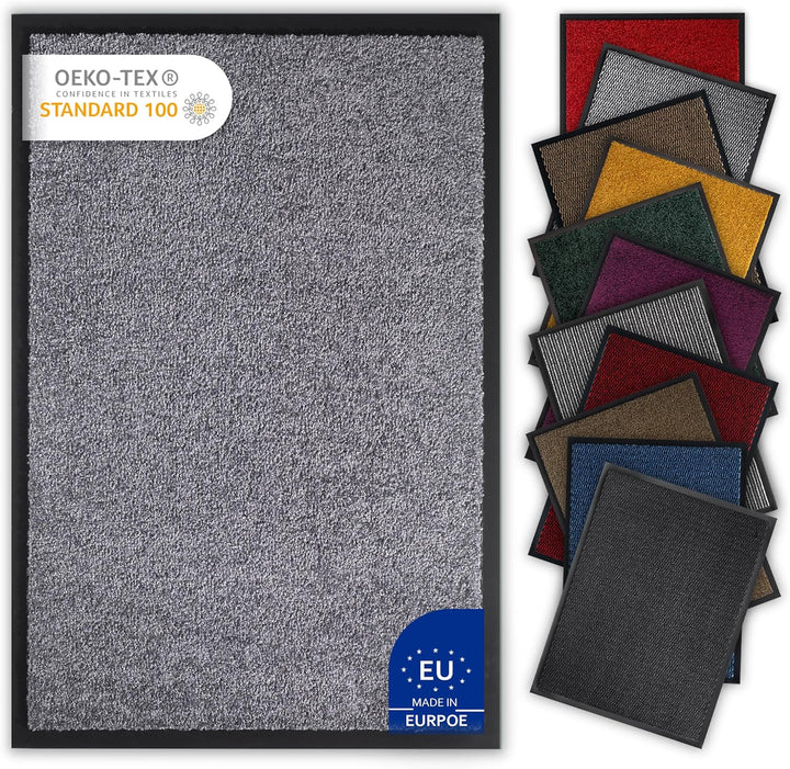 Saubere Schuhe Dank saugstarkem Stoff (robust) perfekte Grösse Hellgrau in 60x90cm - Fussmatte innen