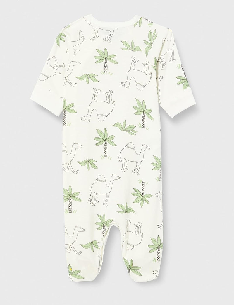 Petit Bateau Unisex Baby Schlafanzug mit Reissverschluss 3 Monate Weiss Marshmallow / Mehrfarbig, 3