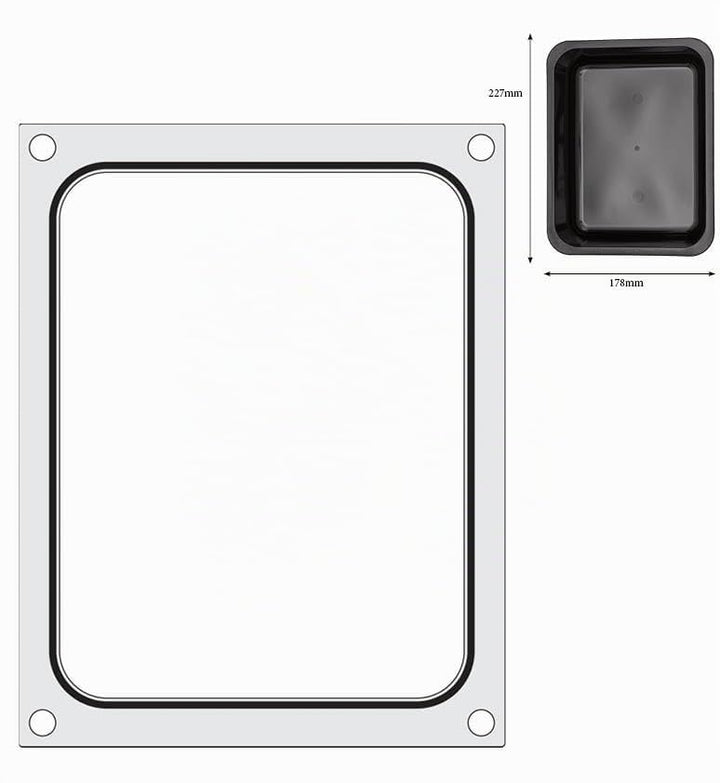 HENDI Schalensiegler, kompakt, mit Aluminiummatrize, zum Verschliessen von Lebensmittelverpackungen,