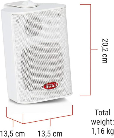 2 Lautsprecher kompatibel mit BOSS Audio Systems MR4.3W 3-Wege weiss 100 Watt rms 200 Watt max wasse