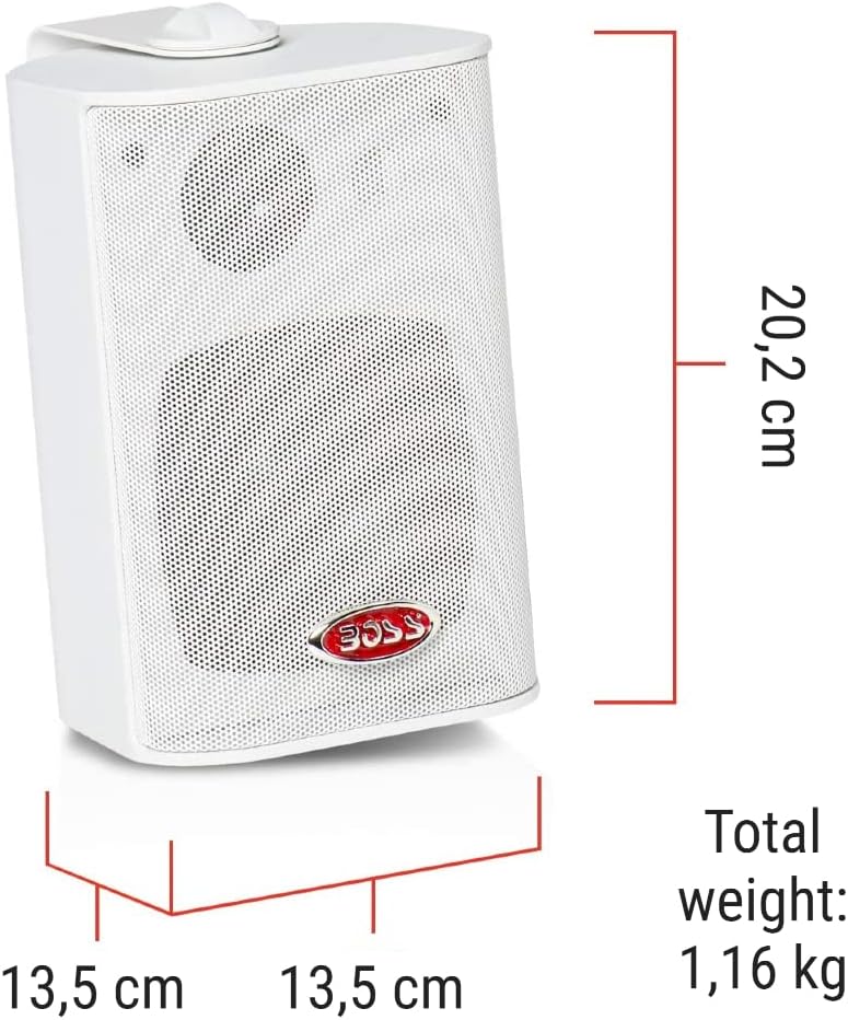 2 Lautsprecher kompatibel mit BOSS Audio Systems MR4.3W 3-Wege weiss 100 Watt rms 200 Watt max wasse