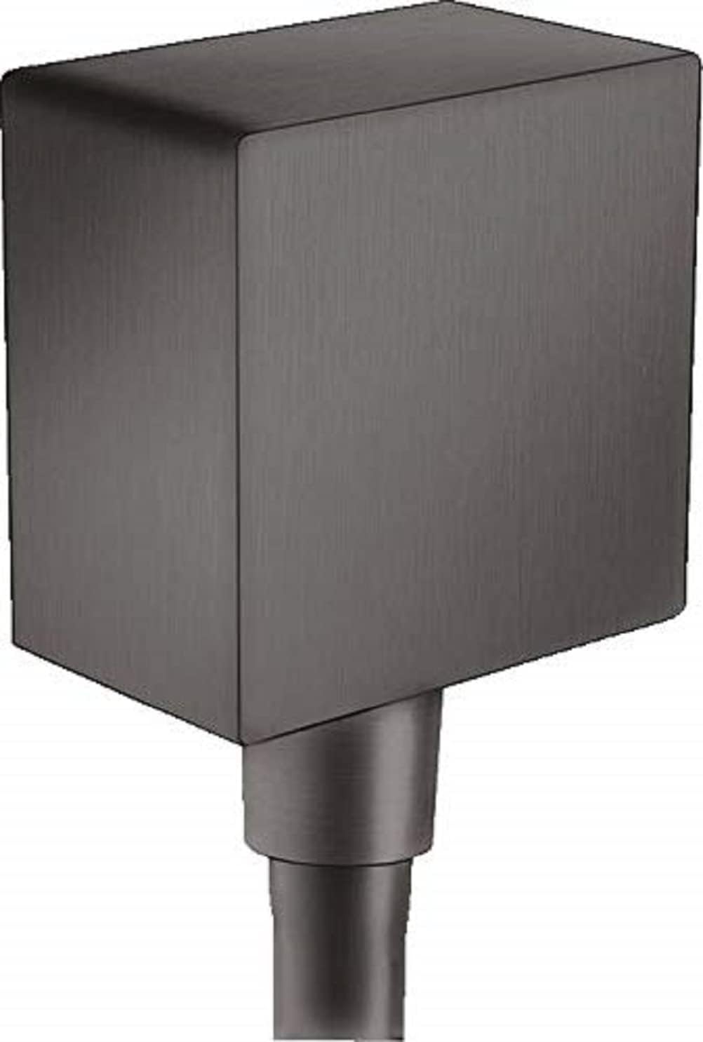 hansgrohe Schlauchanschluss FixFit Square, Wandanschluss mit Rückflussverhinderer, Brushed Black Chr