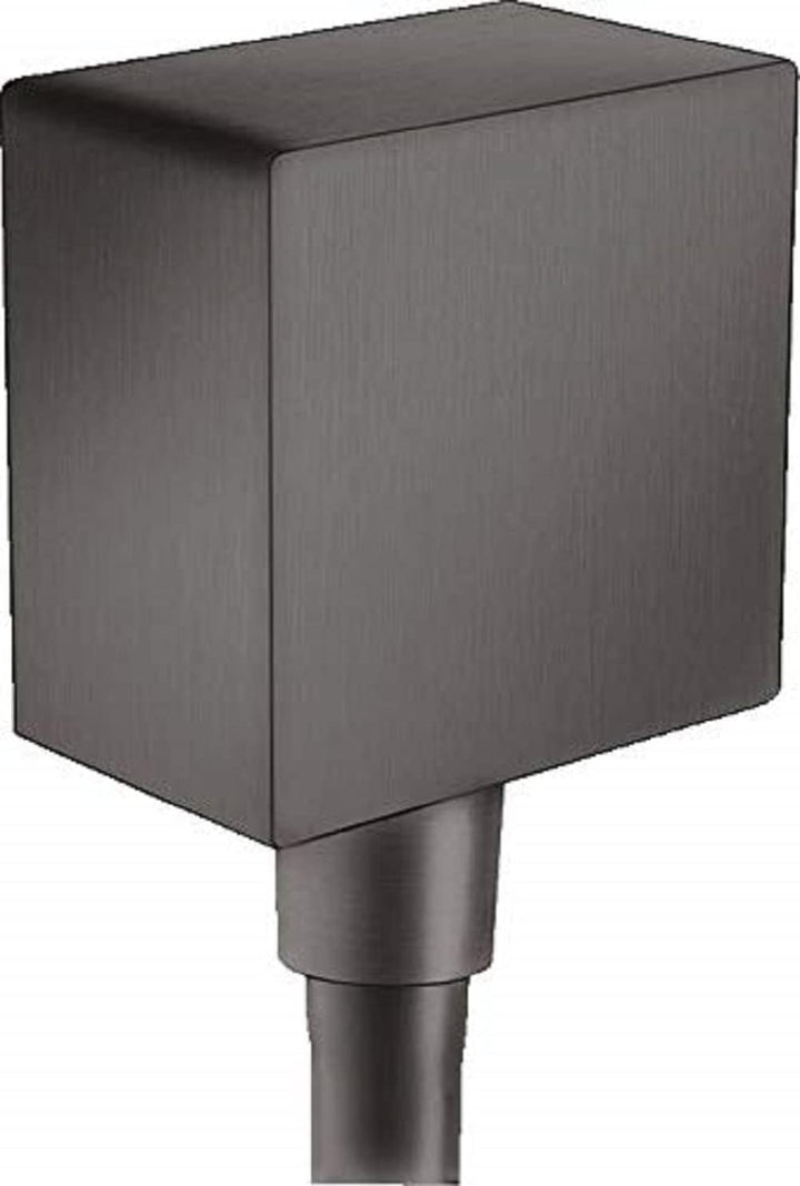 hansgrohe Schlauchanschluss FixFit Square, Wandanschluss mit Rückflussverhinderer, Brushed Black Chr